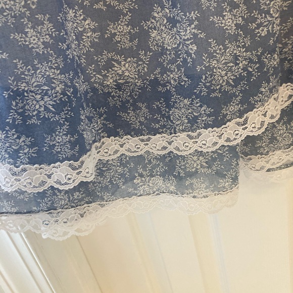 Vintage Gunne Sax by Jessica Prairie MIDI Dress Blue Floral S - Picture 8 of 9